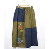 レトロ異素材バイカラーワークスカート | ScoLar | 詳細画像14 