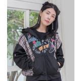 POP・チェック柄切替パーカー | ScoLar | 詳細画像1 