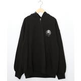 ブラック | 花蝶柄スカ子箔プリントロゴパーカー | ScoLar