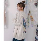 花蝶柄スカ子箔プリントロゴパーカー | ScoLar | 詳細画像3 