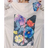 花蝶柄スカ子箔プリントロゴパーカー | ScoLar | 詳細画像6 