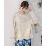 オートミール | キノコ花柄箔プリント裏毛プルオーバー | ScoLar