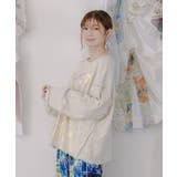 キノコ花柄箔プリント裏毛プルオーバー | ScoLar | 詳細画像2 