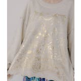 キノコ花柄箔プリント裏毛プルオーバー | ScoLar | 詳細画像5 