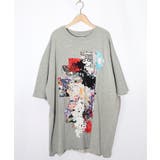 杢グレー | コラージュ柄 レース貼り付け裏毛チュニック | ScoLar