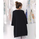 コラージュ柄 レース貼り付け裏毛チュニック | ScoLar | 詳細画像4