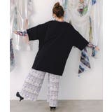 コラージュ柄 レース貼り付け裏毛チュニック | ScoLar | 詳細画像5