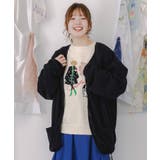 ミニ裏毛スカ子ロゴ ダブルジップカーディガン | ScoLar | 詳細画像2 