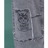 花ネコのアシメフリンジ アップリケデニムスカート | ScoLar | 詳細画像7 