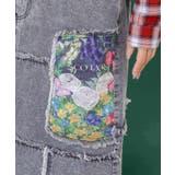 花ネコのアシメフリンジ アップリケデニムスカート | ScoLar | 詳細画像8 