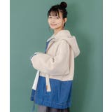 ネコ刺繍ボア×デニム異素材切替ブルゾン | ScoLar | 詳細画像3 