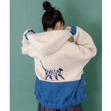 ネコ刺繍ボア×デニム異素材切替ブルゾン | ScoLar | 詳細画像4 