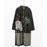 ブラック | ひょっこりスカラーちゃん柄デニムシャツアウター | ScoLar