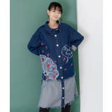 ひょっこりスカラーちゃん柄デニムシャツアウター | ScoLar | 詳細画像1 