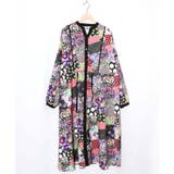 パッチワーク風総柄ドロスト前開きワンピース | ScoLar | 詳細画像12 