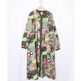 パッチワーク風総柄ドロスト前開きワンピース | ScoLar | 詳細画像14 