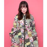 パッチワーク風総柄ドロスト前開きワンピース | ScoLar | 詳細画像3 