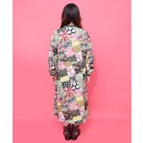 パッチワーク風総柄ドロスト前開きワンピース | ScoLar | 詳細画像4 