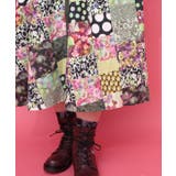 パッチワーク風総柄ドロスト前開きワンピース | ScoLar | 詳細画像6 