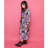 パッチワーク風総柄ドロスト前開きワンピース | ScoLar | 詳細画像7 
