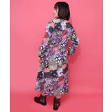 パッチワーク風総柄ドロスト前開きワンピース | ScoLar | 詳細画像9 