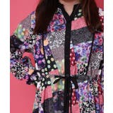 パッチワーク風総柄ドロスト前開きワンピース | ScoLar | 詳細画像10 