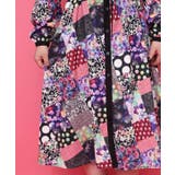 パッチワーク風総柄ドロスト前開きワンピース | ScoLar | 詳細画像11 