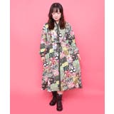 パッチワーク風総柄ドロスト前開きワンピース | ScoLar | 詳細画像1 