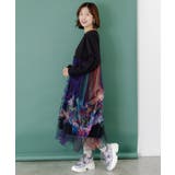 2柄展開タック入りチュールバルーンワンピース | ScoLar | 詳細画像3 