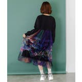 2柄展開タック入りチュールバルーンワンピース | ScoLar | 詳細画像4 