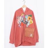 ピンク | 取り外し可能サコッシュ付き 花×ロゴパーカー | ScoLar