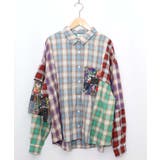 チェックと総柄のアシメパッチワークシャツ | ScoLar | 詳細画像9 