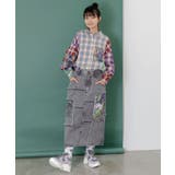 チェックと総柄のアシメパッチワークシャツ | ScoLar | 詳細画像1 