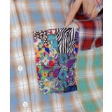 チェックと総柄のアシメパッチワークシャツ | ScoLar | 詳細画像6 