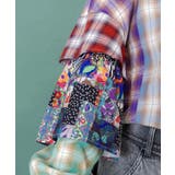 チェックと総柄のアシメパッチワークシャツ | ScoLar | 詳細画像8 