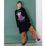 ネコと蝶と植物のエスニック風ニットパンツ | ScoLar | 詳細画像1 