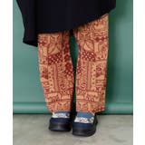 ネコと蝶と植物のエスニック風ニットパンツ | ScoLar | 詳細画像2 