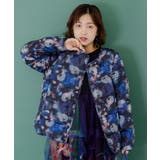 ブラック | スカラーちゃん×宇宙×ネコ柄リバーシブル中綿ブルゾン | ScoLar