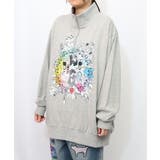 スカラーちゃんと時計と音楽柄裏毛チュニック | ScoLar | 詳細画像1 