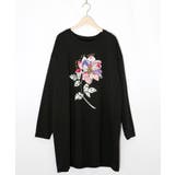 ブラック | 仲宗根泉(HY)コラボ アート柄花柄チュニック | ScoLar