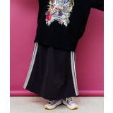 ブラック | レース×ライン入りナイロンワッシャースカート | ScoLar