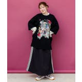 レース×ライン入りナイロンワッシャースカート | ScoLar | 詳細画像1 