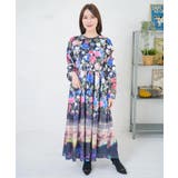 ブラック | 2柄展開クラッシュベロアワンピース | ScoLar