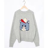 キャップネコ柄ジャガードニットプルオーバー | ScoLar | 詳細画像28 