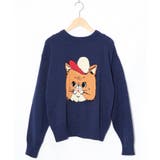 キャップネコ柄ジャガードニットプルオーバー | ScoLar | 詳細画像32 