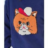 キャップネコ柄ジャガードニットプルオーバー | ScoLar | 詳細画像22 