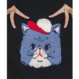 キャップネコ柄ジャガードニットプルオーバー | ScoLar | 詳細画像5 