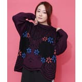 グラサンスカラーちゃんダブルジャガードニットプルオーバー | ScoLar | 詳細画像1 