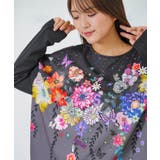 花×夜空柄ミックス裏毛チュニック | ScoLar | 詳細画像4 