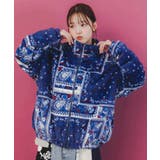 ネイビー | ランダムバンダナ柄 双面フランネルブルゾン | ScoLar